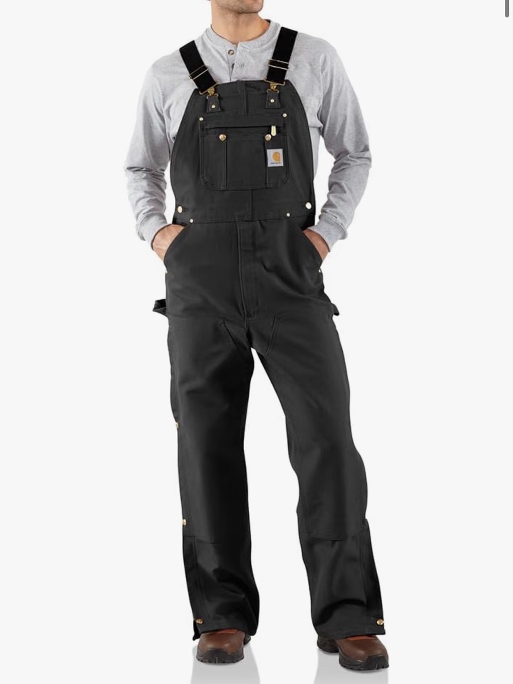 Men's black bib overalls SZ 46x32